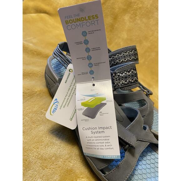 Baretraps Rebound “Dalton” Sandals Microbial Hook & Loop Blue/Gray W Size 10M - Picture 11 of 14